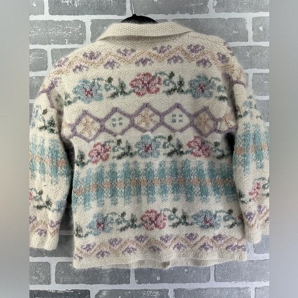 Express Tricot Handknitted Cardigan Sweater Silk Angora Pastels Women's Size S - Picture 3 of 6